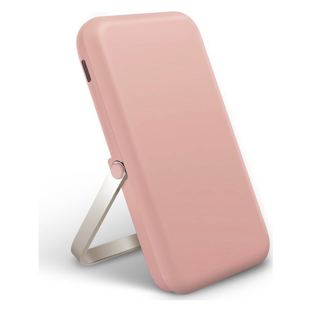 Uniq Hoveo 5.000mAh Manyetik PD Kablosuz Type-C Standlı Powerbank - Pembe görsel 3