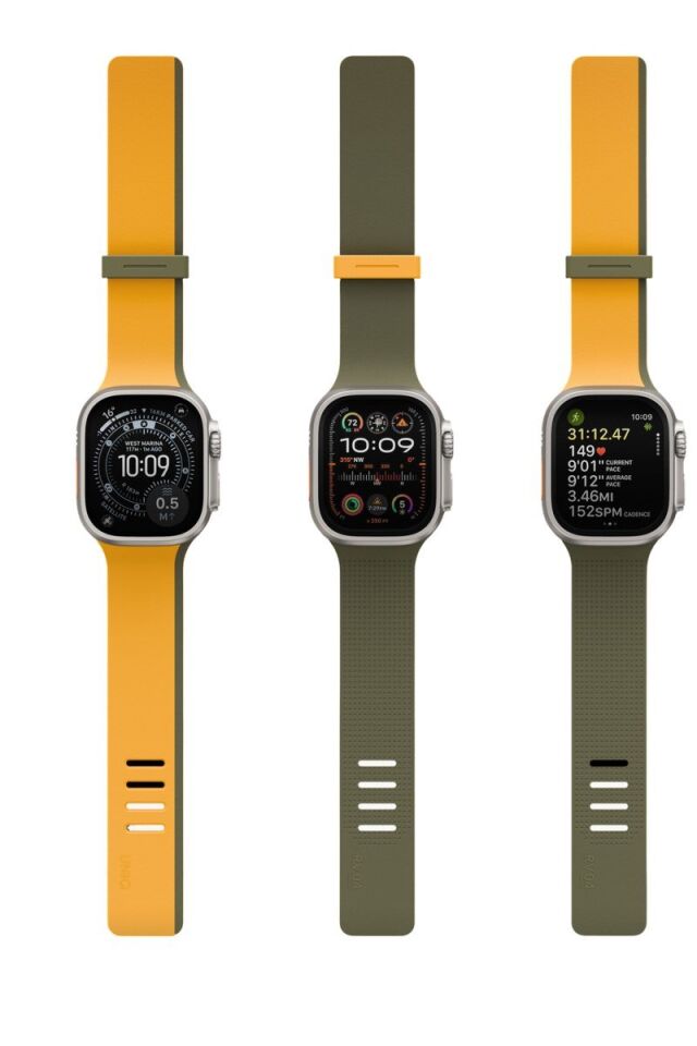 Uniq Apple Watch Ultra 49mm Revix IV Reversible Manyetik Kordon - Sarı-Yeşil