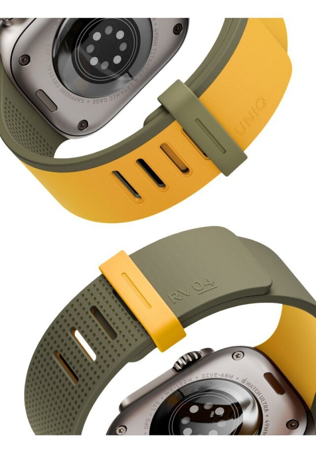 Uniq Apple Watch Ultra 49mm Revix IV Reversible Manyetik Kordon - Sarı-Yeşil