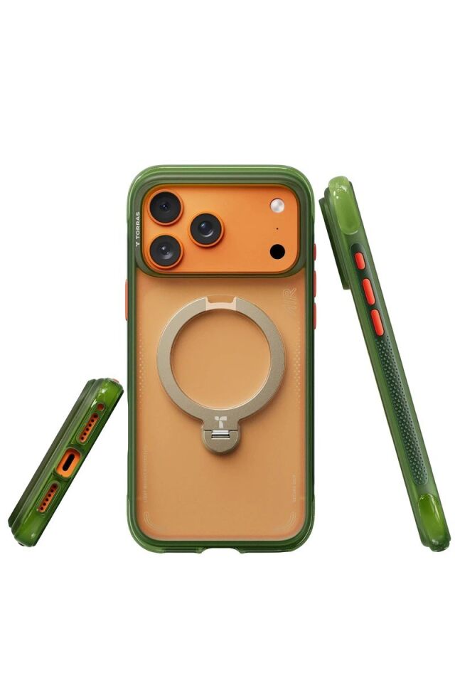Torras Apple iPhone 17 Pro Max O Stand Spin Air Serisi Magsafe Kılıf - Yeşil