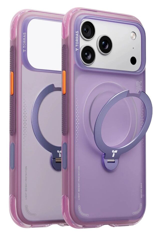 Torras Apple iPhone 17 Pro O Stand Spin Air Serisi Magsafe Kılıf - Mor