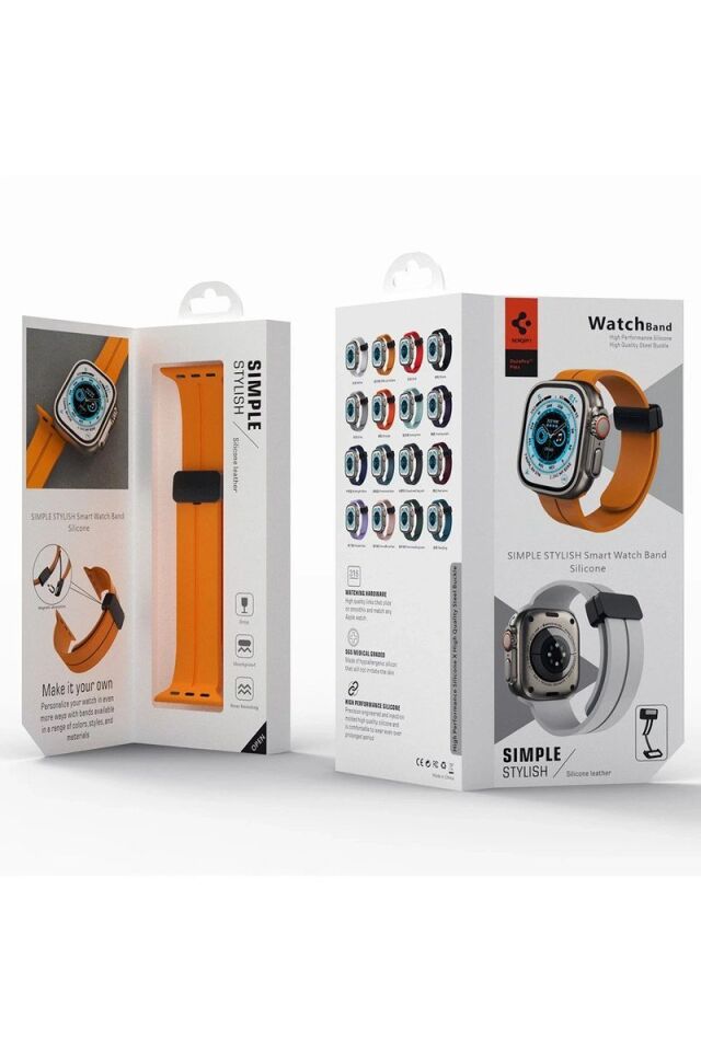 Newface Apple Watch 38mm KR412 Elegance Stylısh Kordon - Turuncu