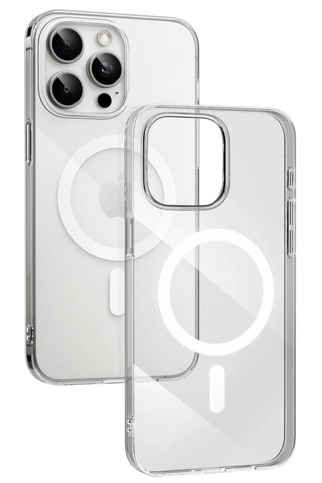 Keephone Apple iPhone 15 Pro Max X-Crystal Slim Magsafe Kılıf - Şeffaf