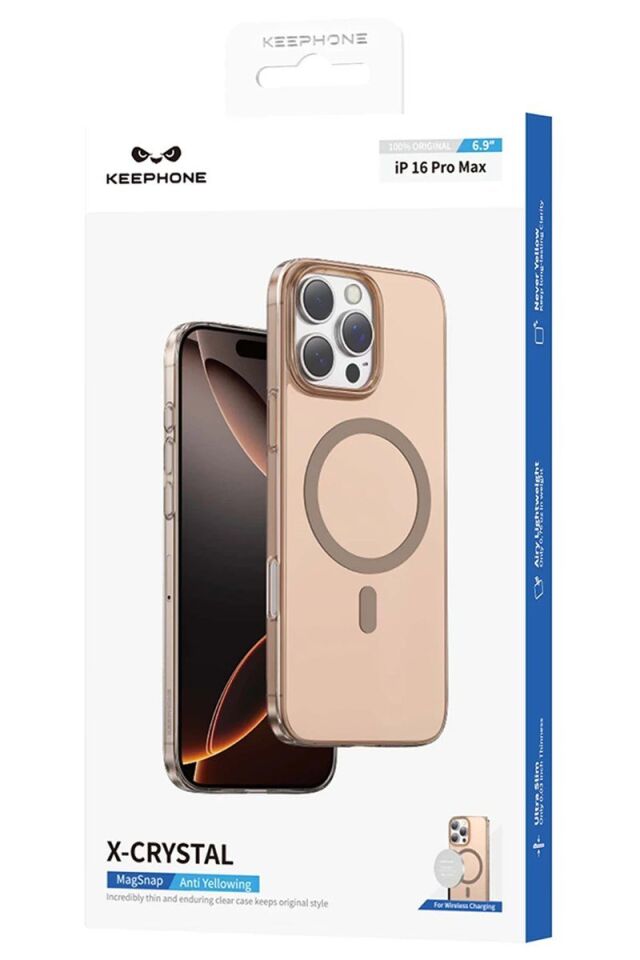 Keephone Apple iPhone 16 Pro Max X-Crystal Slim Magsafe Kılıf - Şeffaf