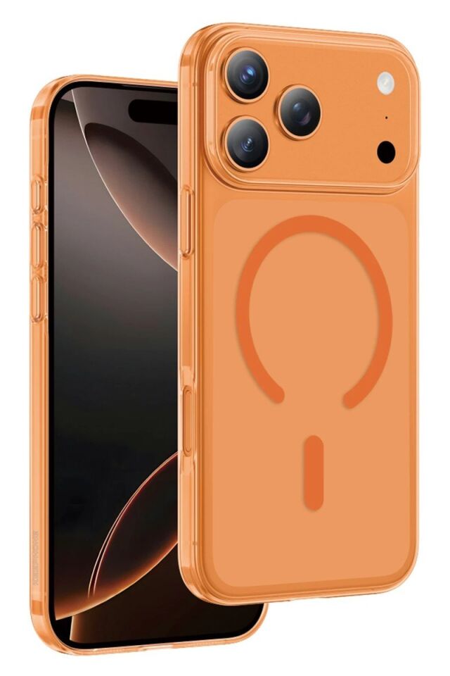 Keephone Apple iPhone 17 Pro X-Crystal Slim Magsafe Kılıf - Turuncu