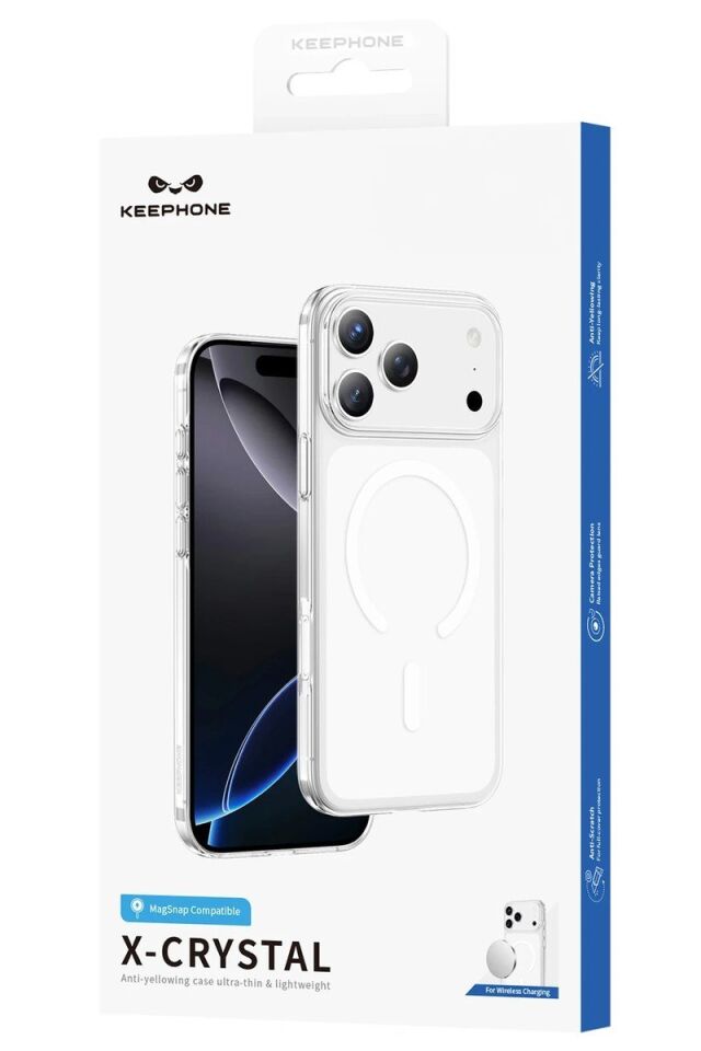 Keephone Apple iPhone 17 Pro X-Crystal Slim Magsafe Kılıf - Turuncu