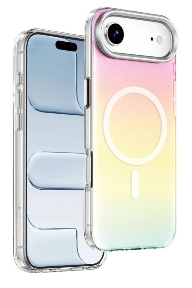 Keephone Apple iPhone 17 Air Rainbow Magsafe Kapak - Gümüş