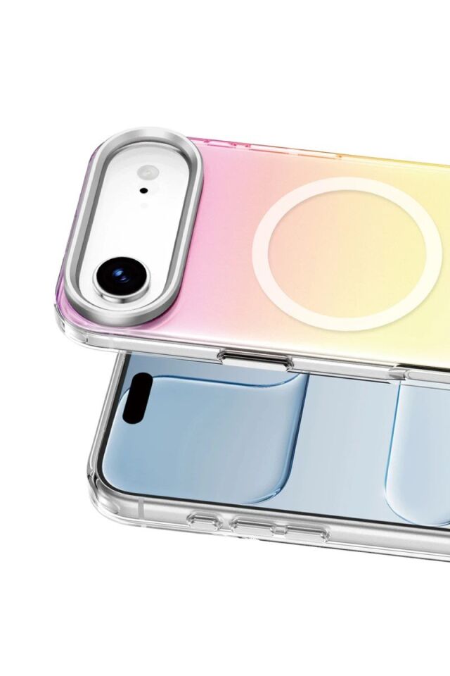 Keephone Apple iPhone 17 Air Rainbow Magsafe Kapak - Gümüş