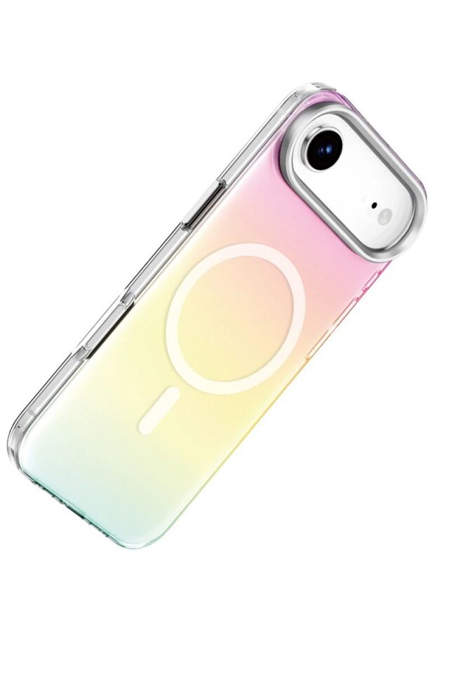 Keephone Apple iPhone 17 Air Rainbow Magsafe Kapak - Gümüş