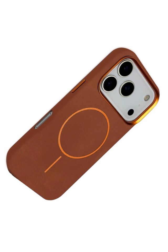 Joko Apple iPhone 17 Pro Max Luno Deri Magsafe Kapak - Kahverengi
