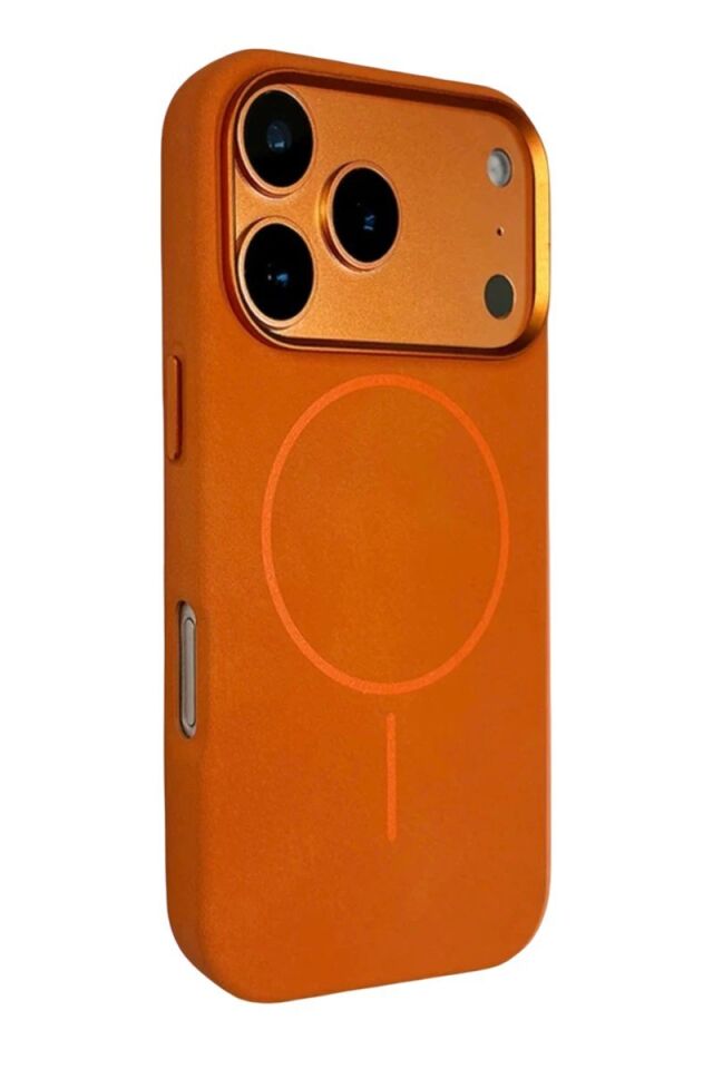 Joko Apple iPhone 17 Pro Luno Deri Magsafe Kapak - Turuncu