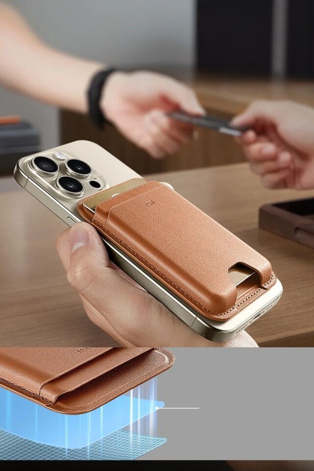 ESR HaloLock Wallet Boost Magsafe Kartlık - Kahverengi