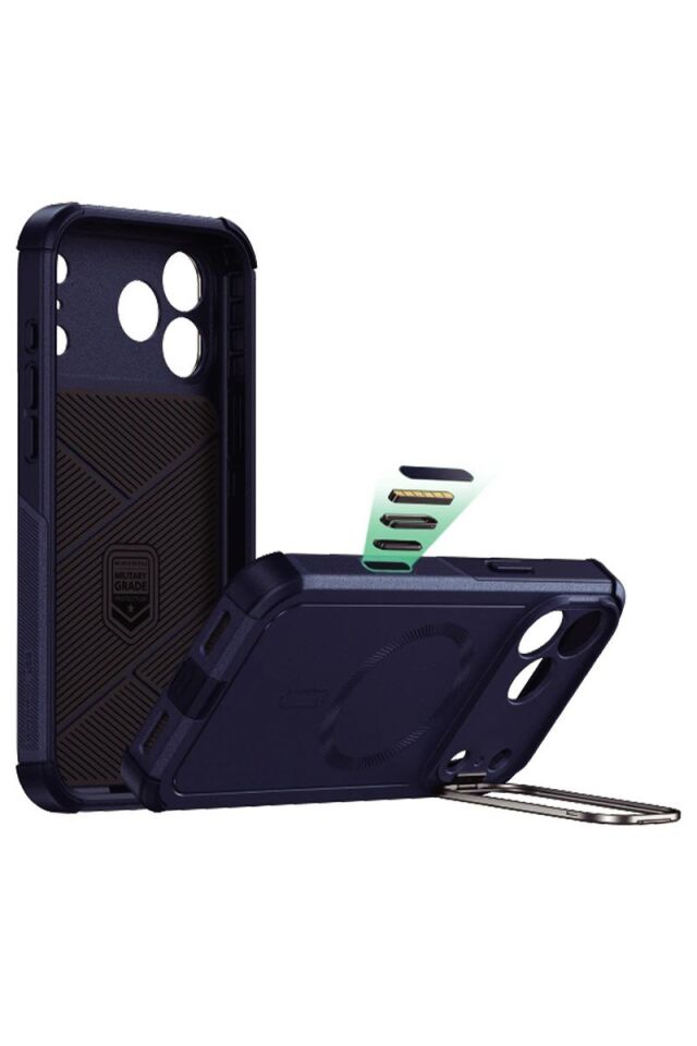 ESR Apple iPhone 17 Pro Cyber Tough Magsafe Stantlı Kapak - Lacivert