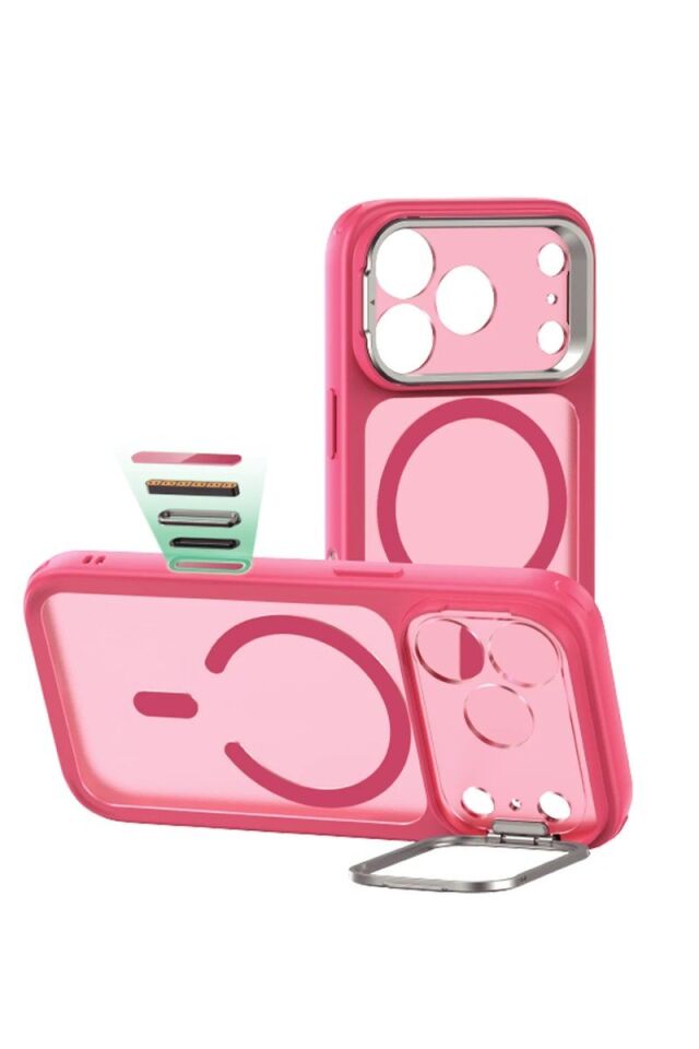 ESR Apple iPhone 17 Pro Classic Hybrid Magsafe Standlı Kapak - Pembe