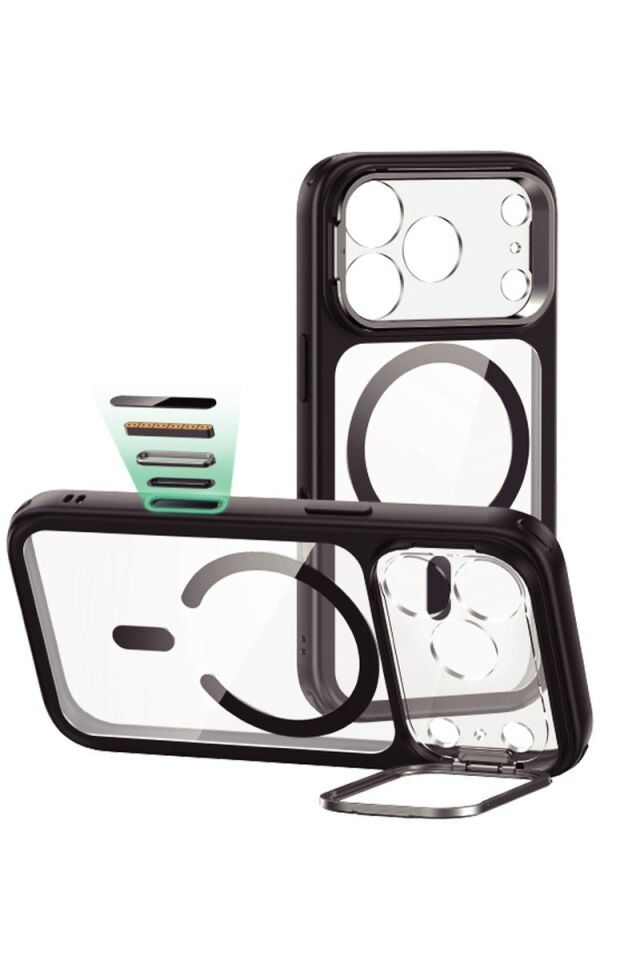 ESR Apple iPhone 17 Pro Classic Hybrid Magsafe Standlı Kapak - Clear Black