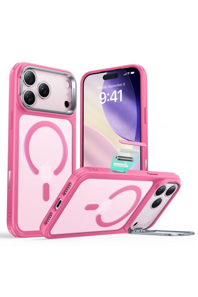 ESR Apple iPhone 17 Pro Classic Hybrid Magsafe Standlı Kapak - Frosted Pink
