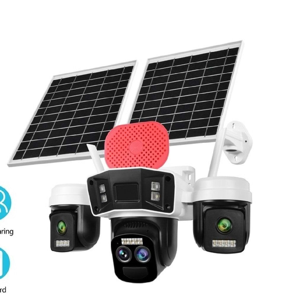 O-Kam 4075 3 Lensli 10X Optik Zoom Sirenli Çift Panelli 4G Kamera