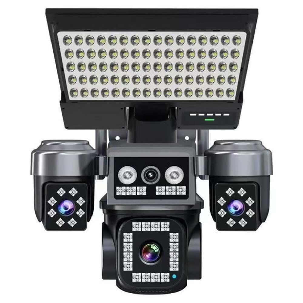 O-Kam OK-334 Premium 4 Lensli 3MP 4G Alert PTZ Kamera AOV Solar Çift Panelli