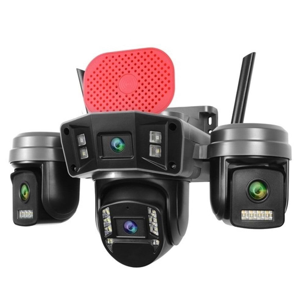 O-Kam OK-240 PremiumW Sirenli Çakarlı 4 Lensli Wi-Fi Kamera