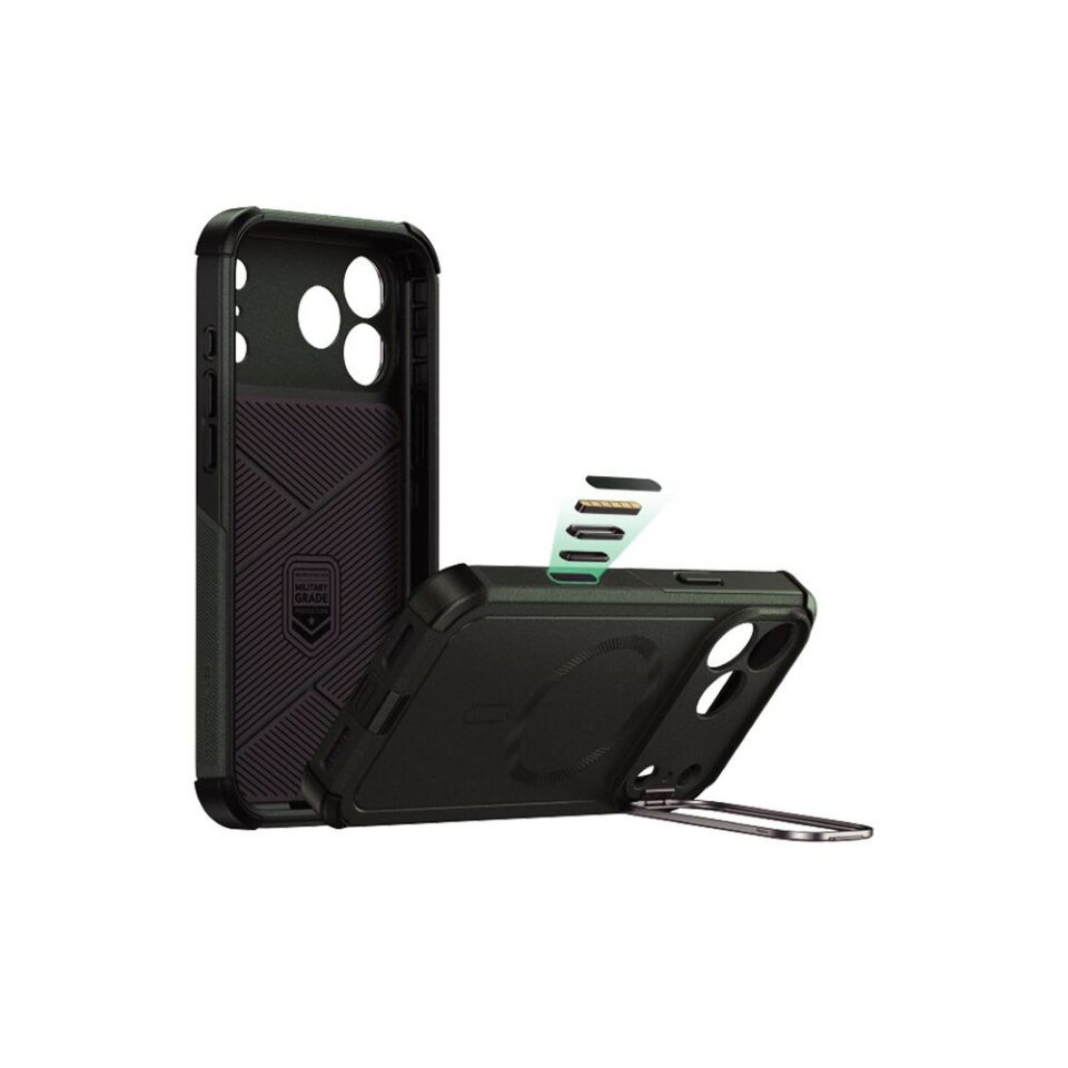 ESR Apple iPhone 17 Pro Max Cyber Tough Magsafe Stantlı Kapak - Yeşil