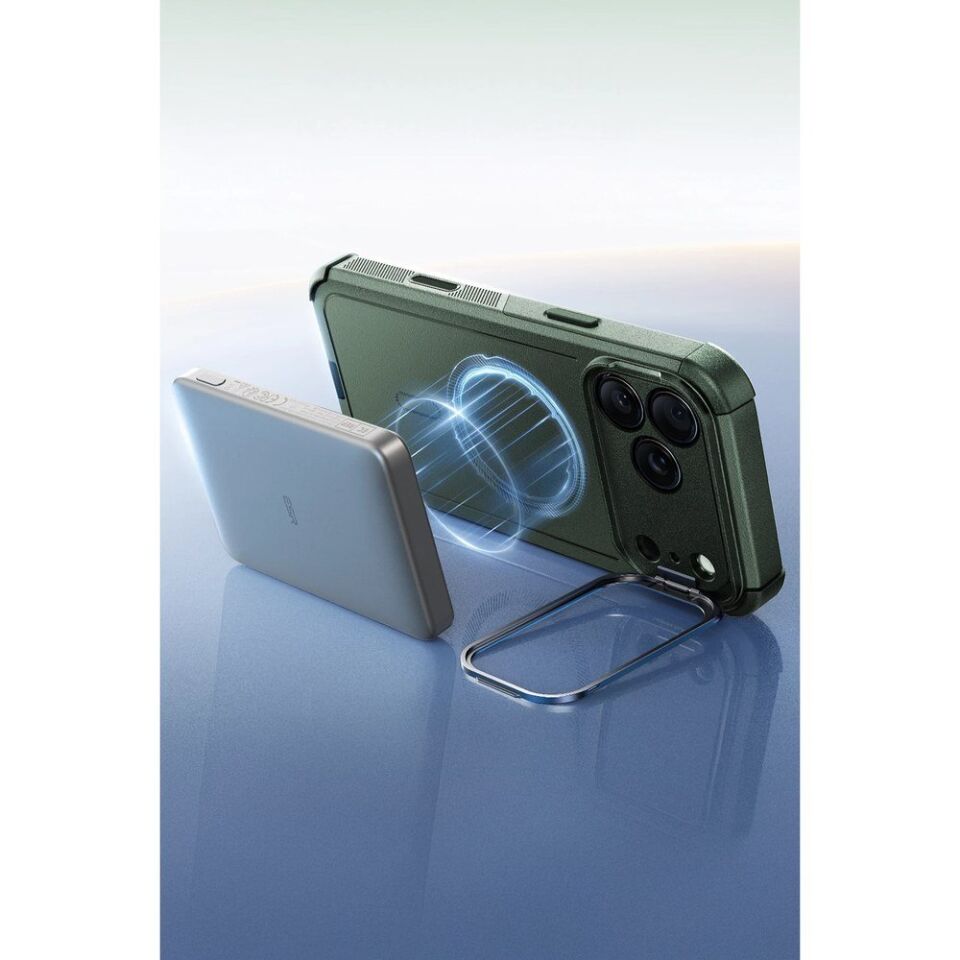 ESR Apple iPhone 17 Pro Max Cyber Tough Magsafe Stantlı Kapak - Yeşil